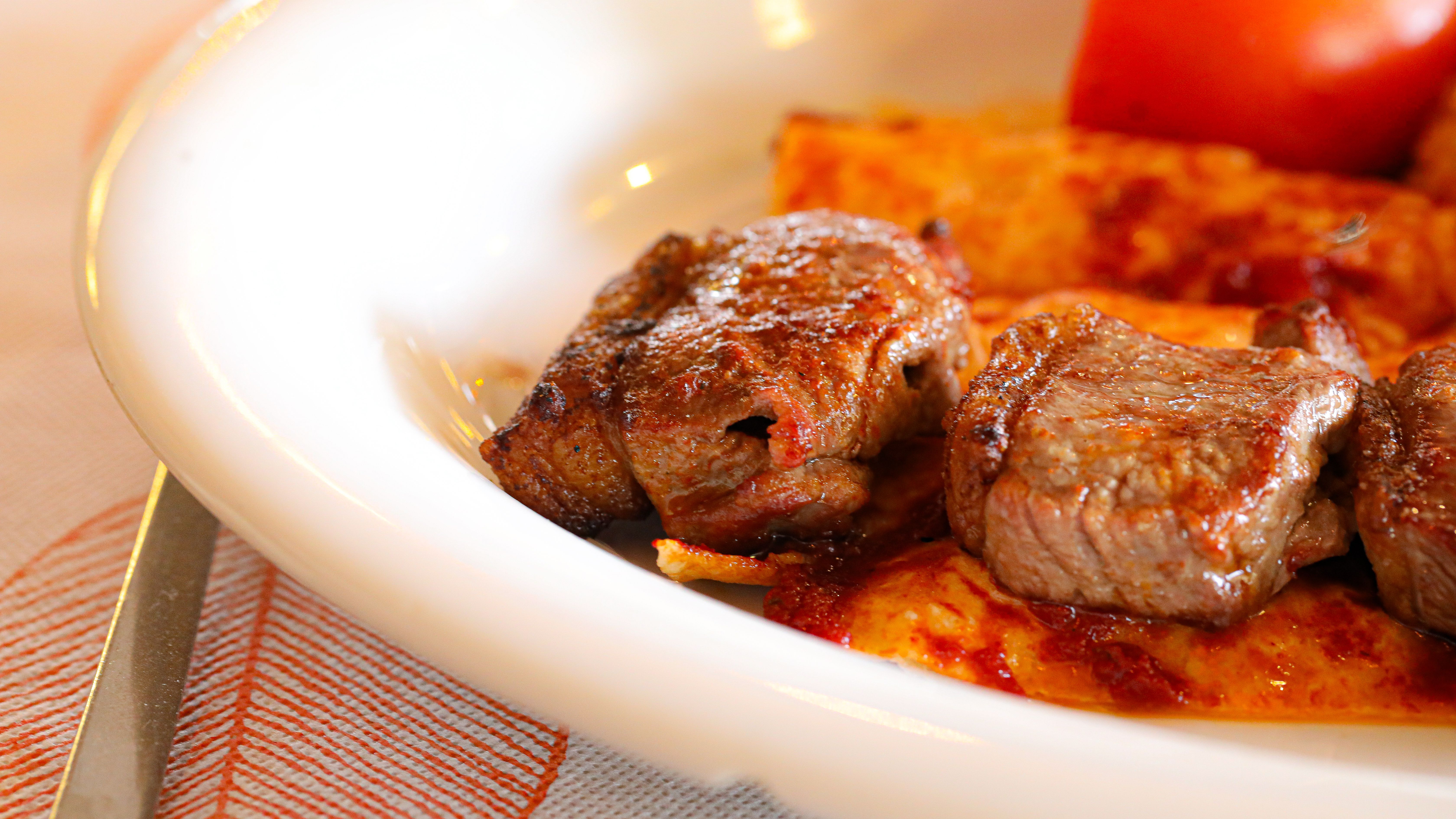 Plated grilled food