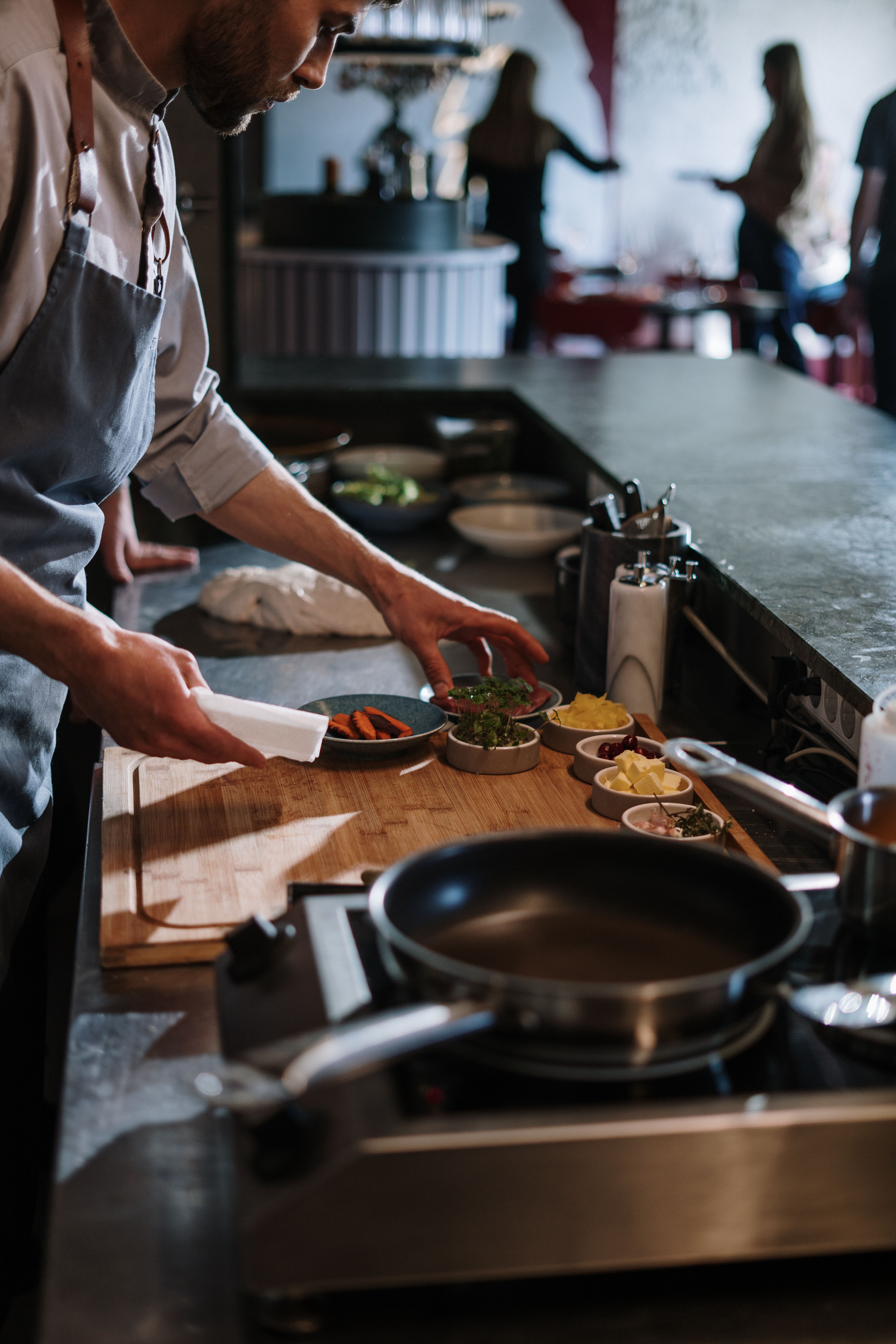 Chef preparing a dish